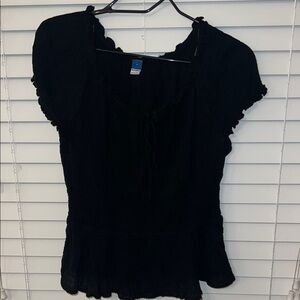 Old Navy Black Ruffled Blouse